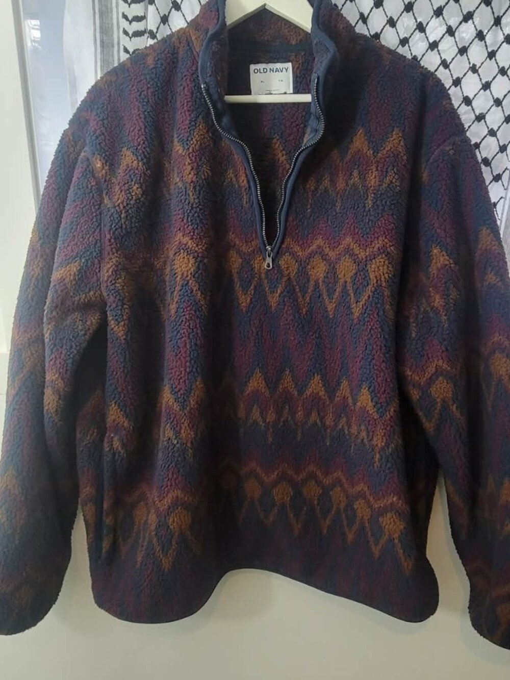 Printed Sherpa Quarter-Zip Pullover - Men's/Unisex XL by Old Navy